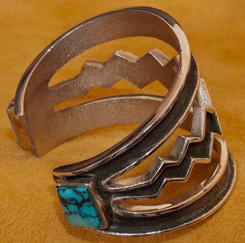Edison Cummings Silver and Turquoise Bracelet